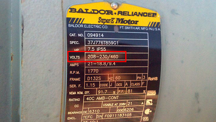 ولتاژکاری موتور