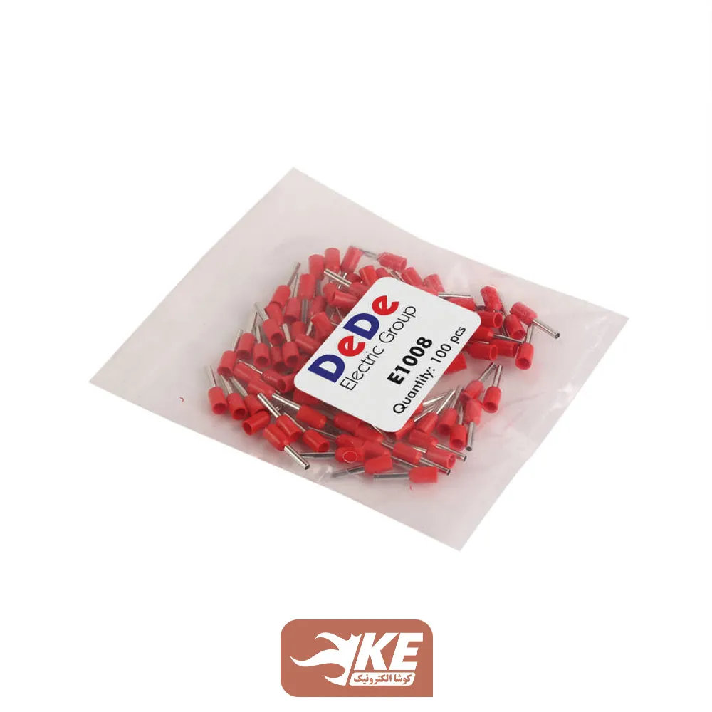 وایرشو تکی روکشدار سایز 1 قرمز E1008 بسته 100 عددی DeDe