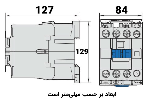 ابعاد کنتاکتور چینت 80 آمپر 220ولت