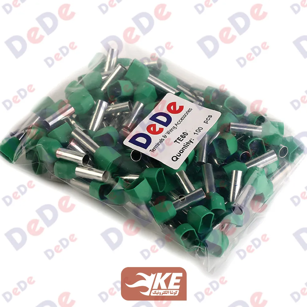 وایرشو دوبل روکشدار سایز 6 سبز TE6012 بسته 100 عددی DeDe