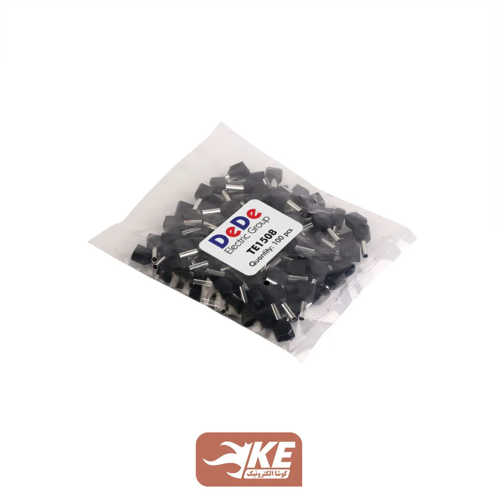 وایرشو دوبل روکشدار سایز 1.5 مشکی TE1508 بسته 100 عددی DeDe