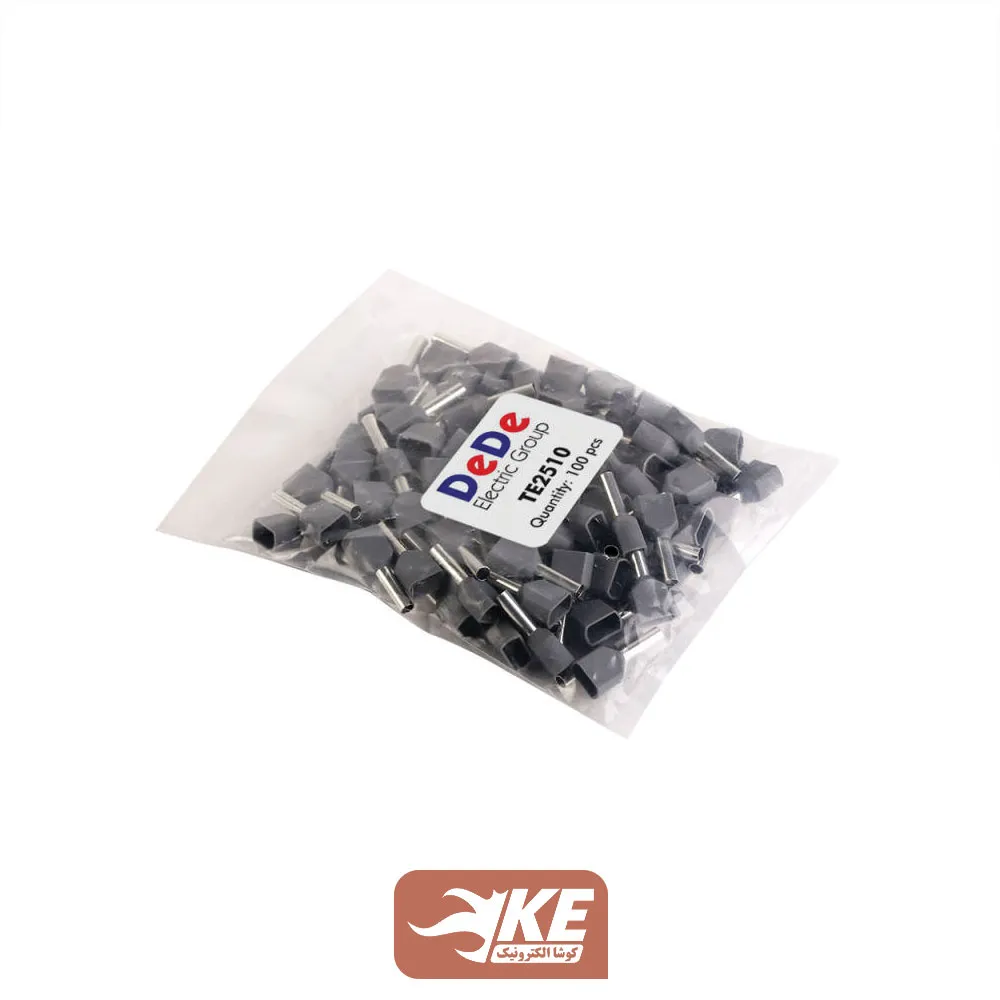 وایرشو دوبل روکشدار سایز 2.5 طوسی TE2510 بسته 100 عددی DeDe