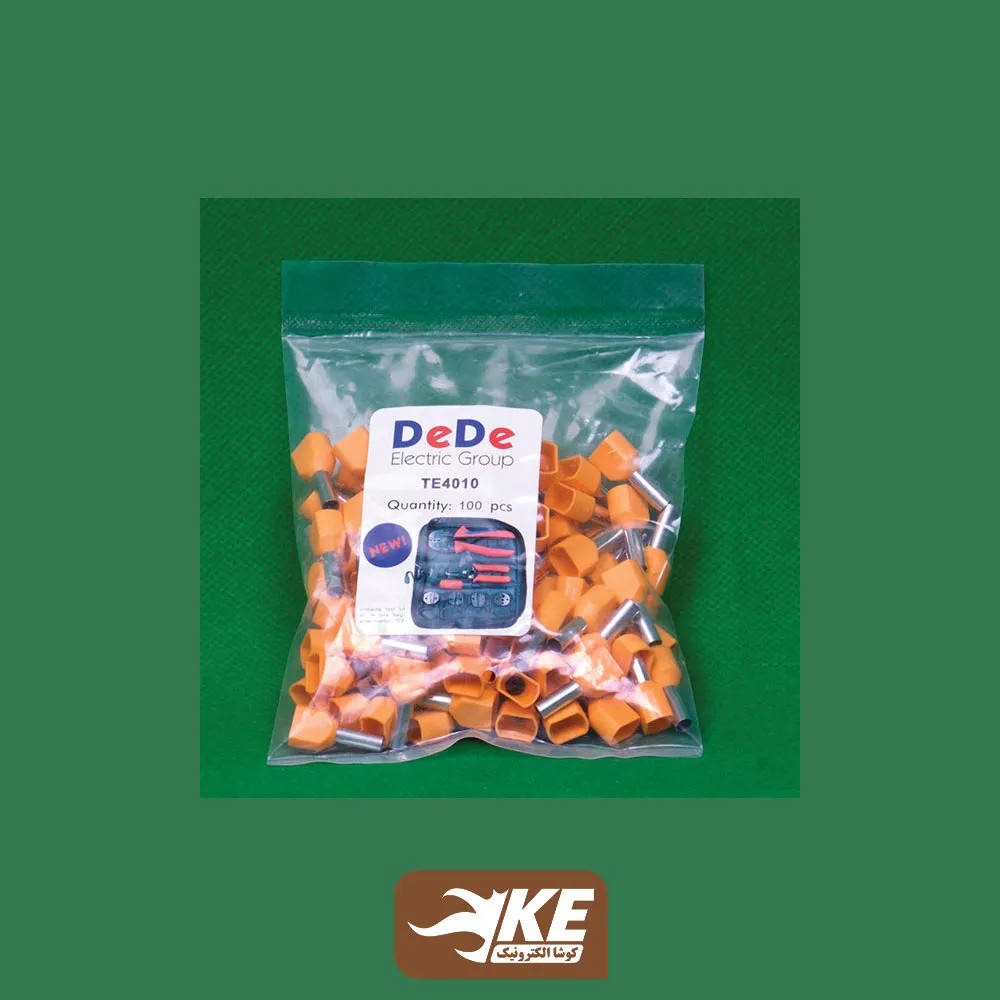 وایرشو دوبل روکشدار سایز 4 نارنجی TE4010 بسته 100 عددی DeDe