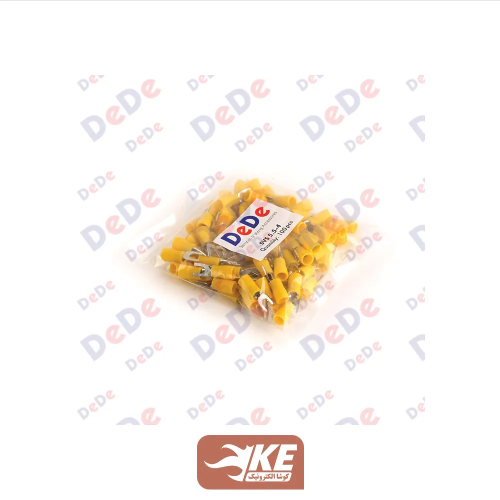 سرسیم دوشاخ سایز 6 سوراخ 4 مدل SV5.5-4 بسته 100 عددی DeDe