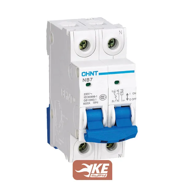 کلید مینیاتوری 6KA دو پل 32آمپر C سری NB7 چینت