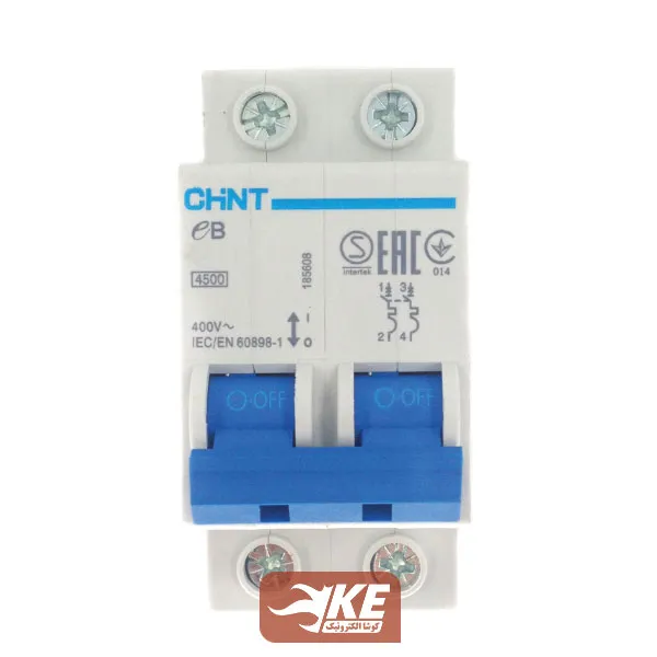 کلید مینیاتوری 4.5KA دو پل 25آمپر B سری EB چینت