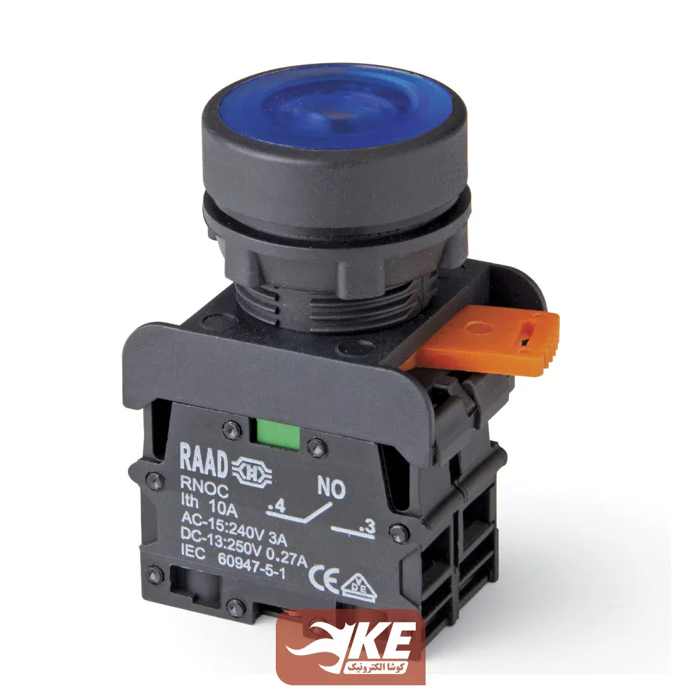 شستی استارت چراغدار آبی رعد