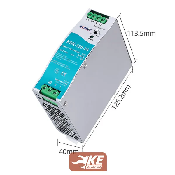 منبعتغذیه ریلی 24ولت 5 آمپر MeanWell