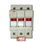 نگهدارنده فیوز سه‌پل 10x38 چراغدار رعد