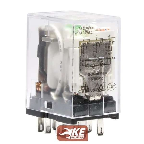 رله 110VDC سه کنتاکت 7 آمپر هونگفا HF18FF/110-3Z
