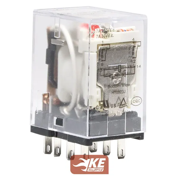 رله 24VDC سه کنتاکت 7 آمپر هونگفا HF18FF/024-3Z