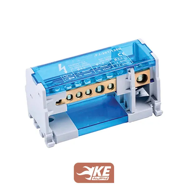 ترمینال توزیع دو پل 125 آمپر 7 پیچ 690 ولت نیروسامان FJ207-125B