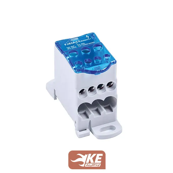 ترمینال توزیع تک پل 80 آمپر 11 پیچ 1000 ولت نیروسامان FJ80A