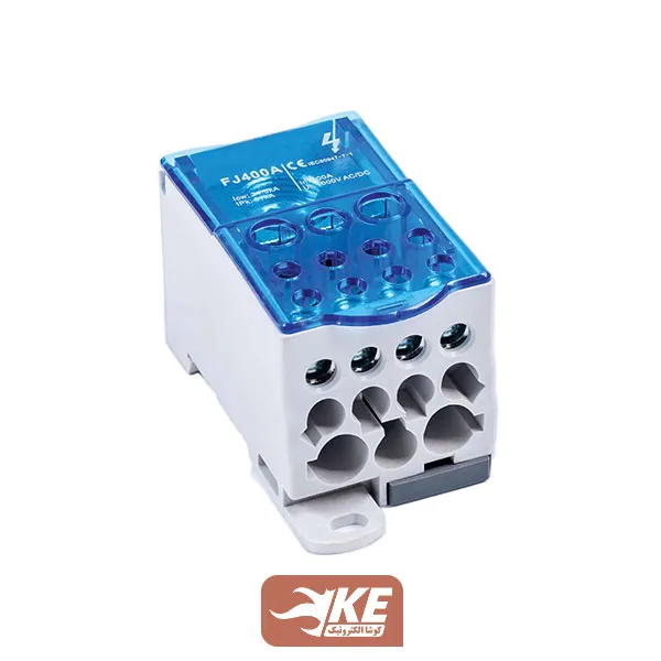 ترمینال توزیع تک پل 400 آمپر 12 پیچ 1000 ولت نیروسامان FJ400A