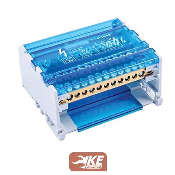 ترمینال توزیع چهار پل 125 آمپر 11 پیچ 500 ولت نیروسامان FJ411-125BE
