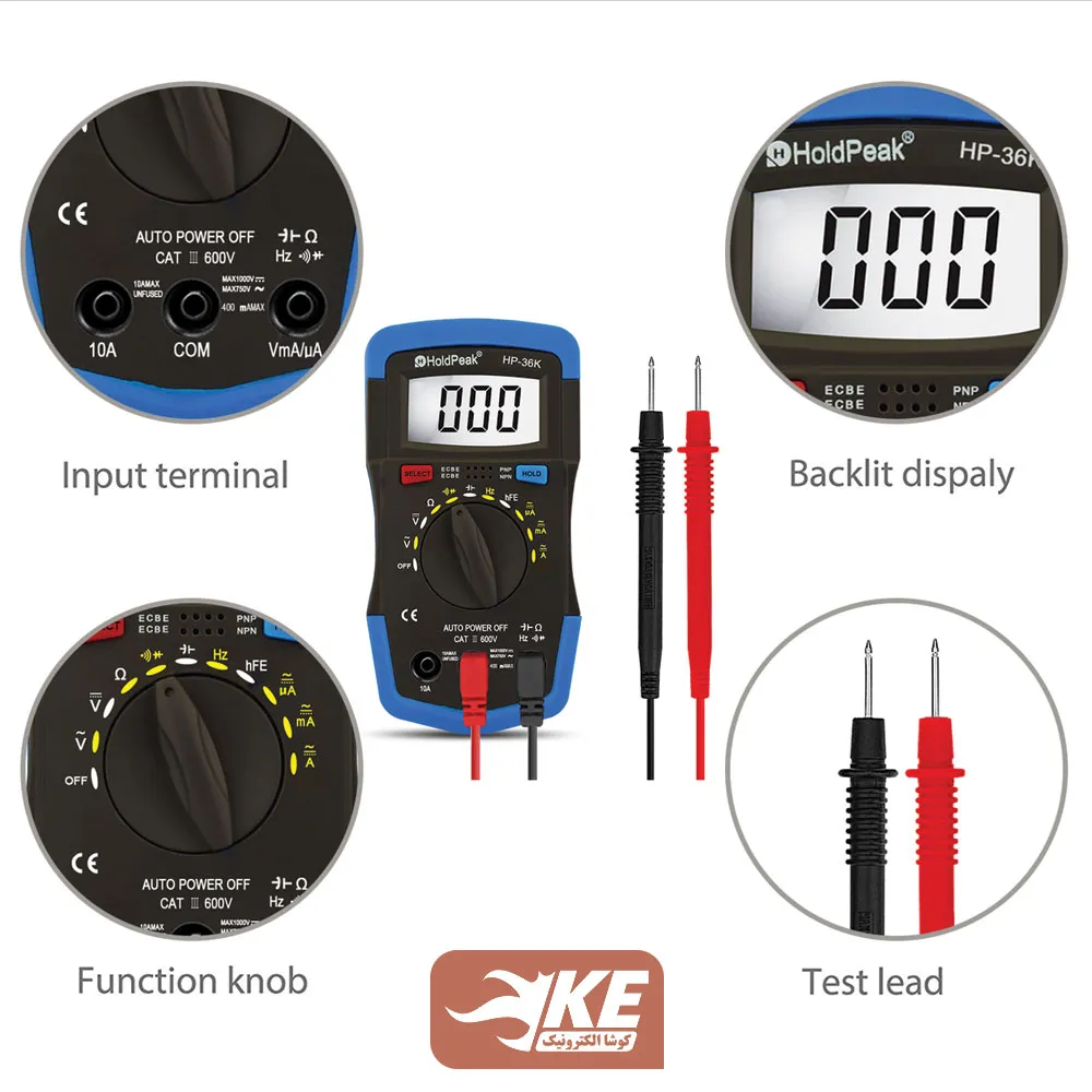 مولتیمتر Auto Range مدل HP-36K برند HOLDPEAK