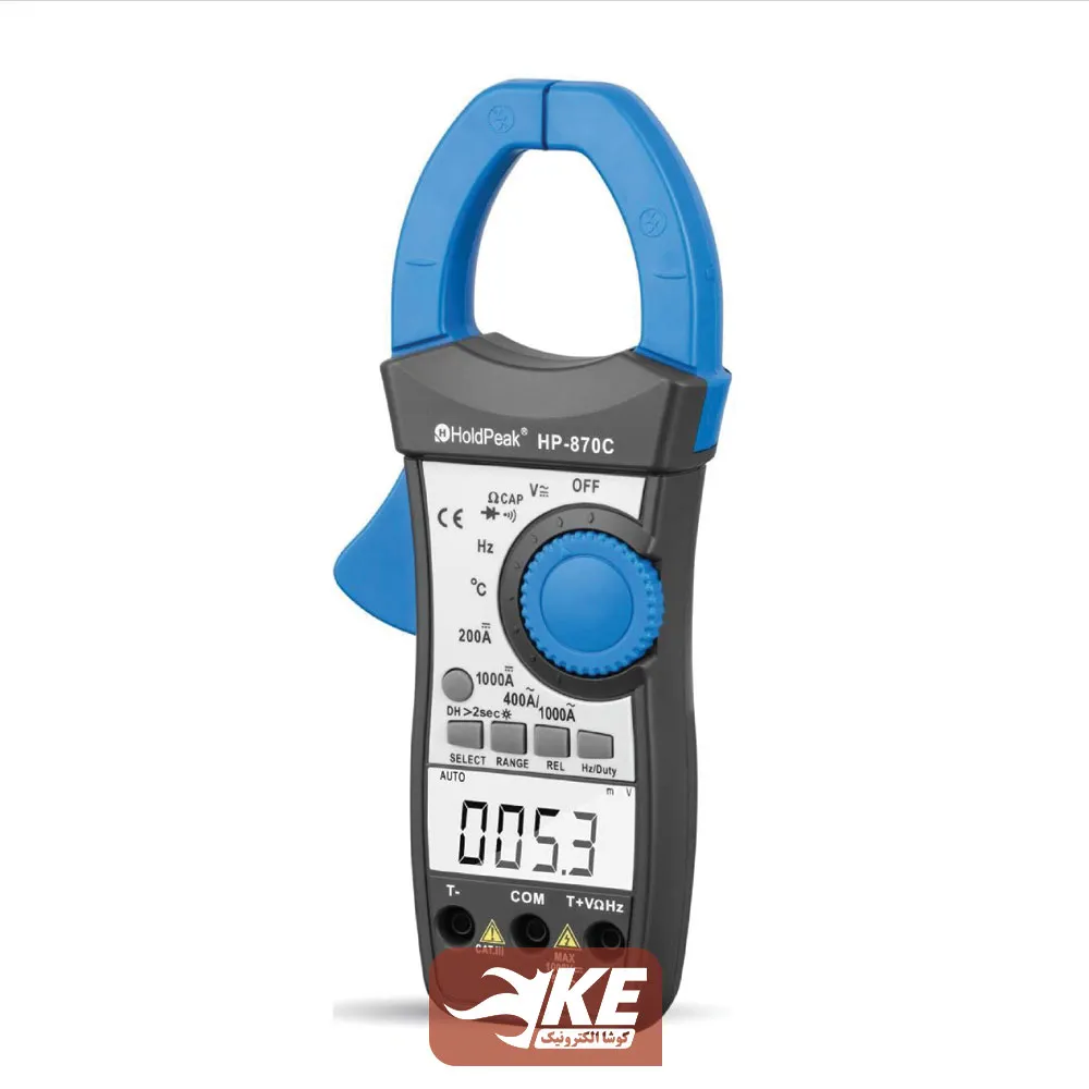 مولتی‌متر کلمپی 1000 آمپری DC و AC مدل HP-870C برند HOLDPEAK
