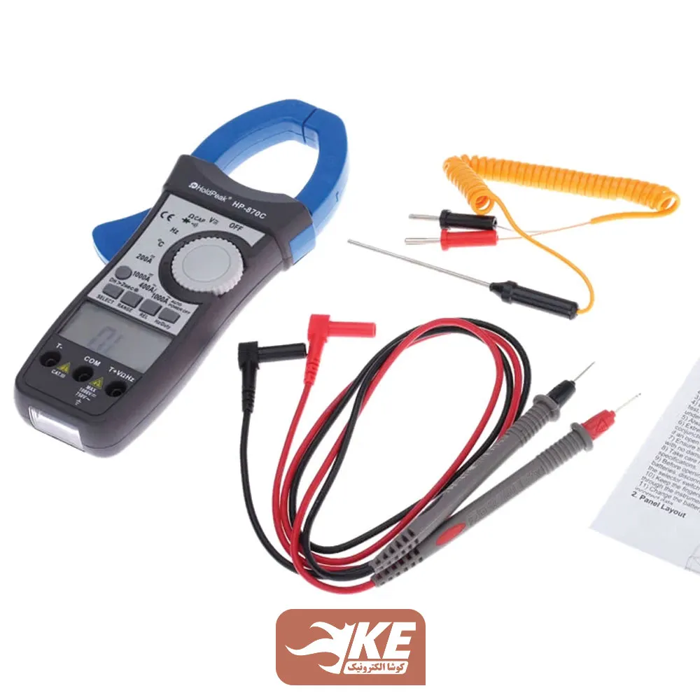 مولتیمتر کلمپی 1000 آمپری DC و AC مدل HP-870C برند HOLDPEAK