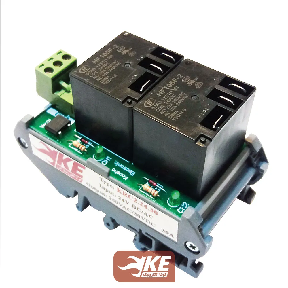 رله برد 30 آمپر 2 تایی 24 ولت هونگفا