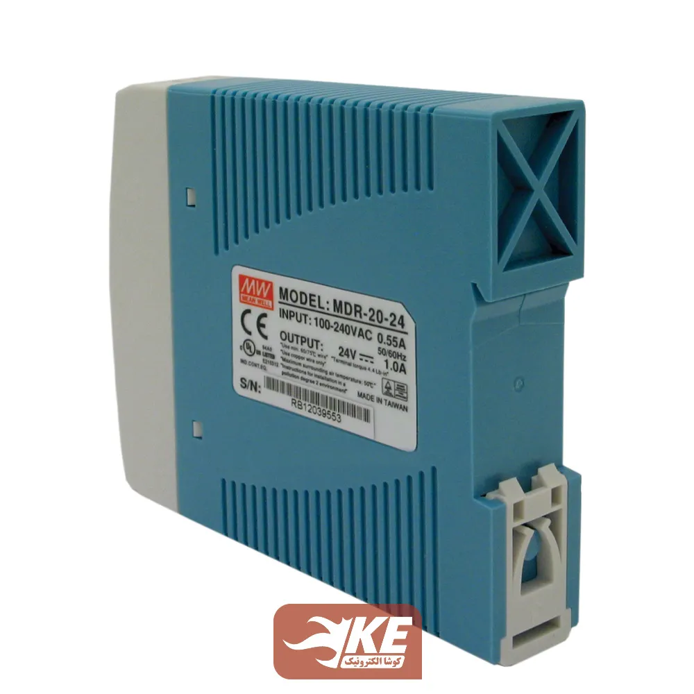 منبع تغذیه ریلی 24 ولت 1 آمپر MeanWell مدل MDR-20-24