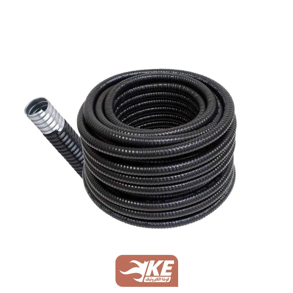 لوله فلکسی گالوانیزه روکشدار مشکی توس فلکس MC1P-BL