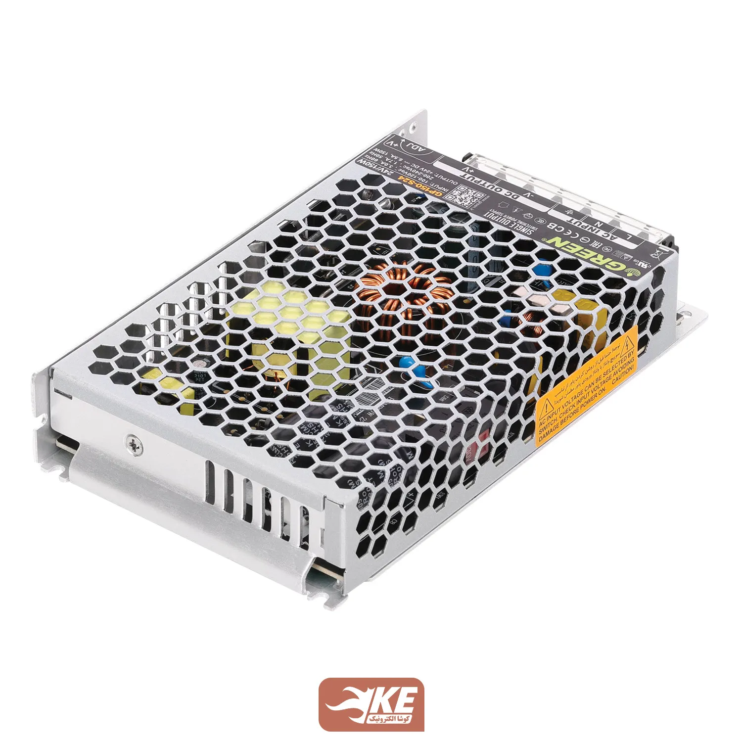 منبع تغذیه کف خواب 24 ولت 6.5 آمپر Green مدل GP150-S24