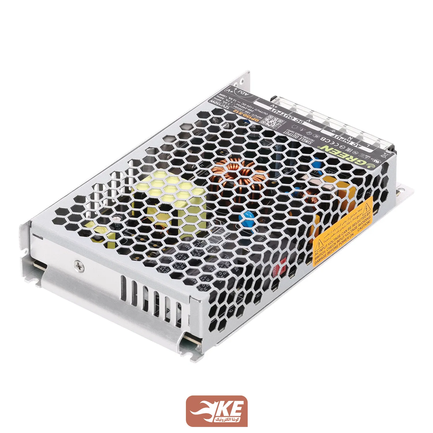 منبع تغذیه کف خواب 12 ولت 12.5 آمپر Green مدل GP150-S12