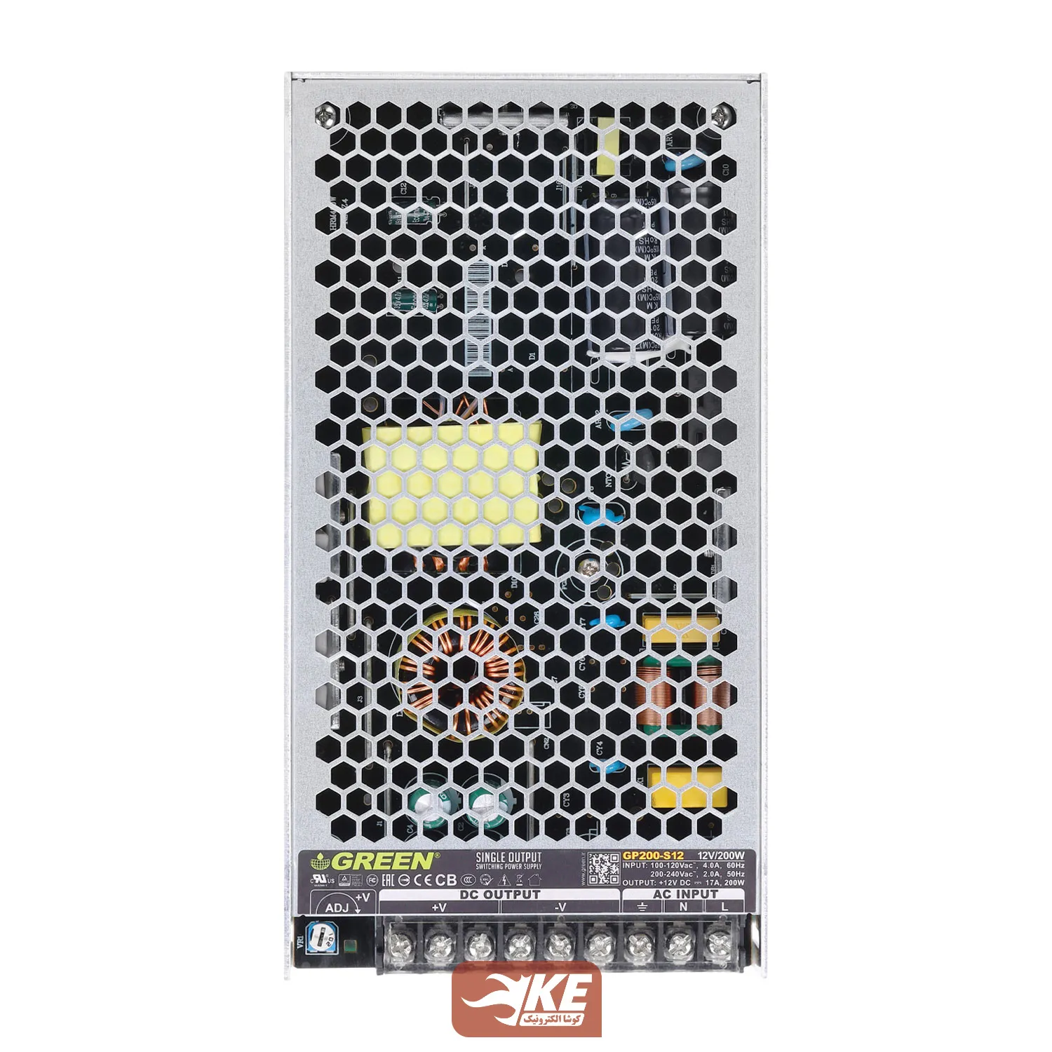منبع تغذیه کف خواب 12 ولت 17 آمپر Green مدل GP200-S12