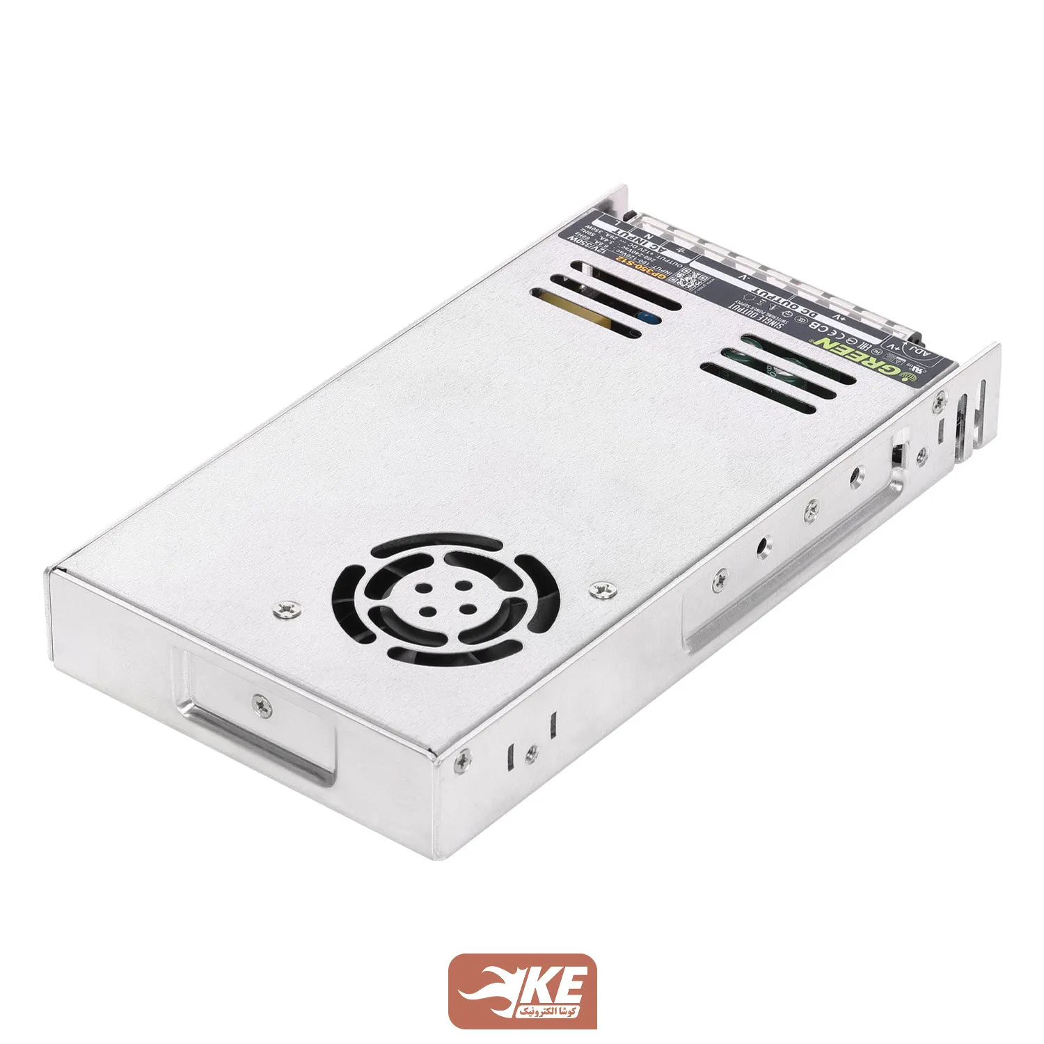 منبع تغذیه کف خواب 12 ولت 29 آمپر فن‌دار Green مدل GP350-S12