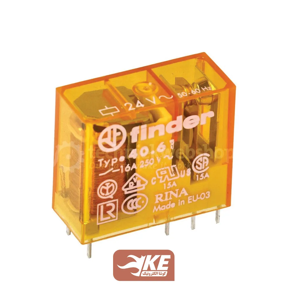 رله 24VAC تک کنتاکت 16 آمپر فیندر 406180240000