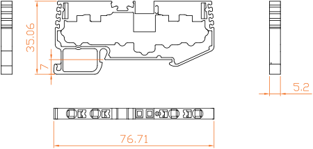 ابعاد ترمینال فشاری 2 به 2 سایز 2.5 رعد RPIT2.5-2/2