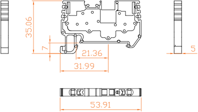 ابعاد ترمینال ریلی فشاری 2.5 رعد مدل RPIT2.5