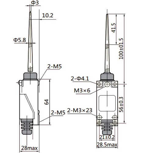 hfuhn لیمیت سویچ آنتنی با نوک پلاستیکی چینت ME8166