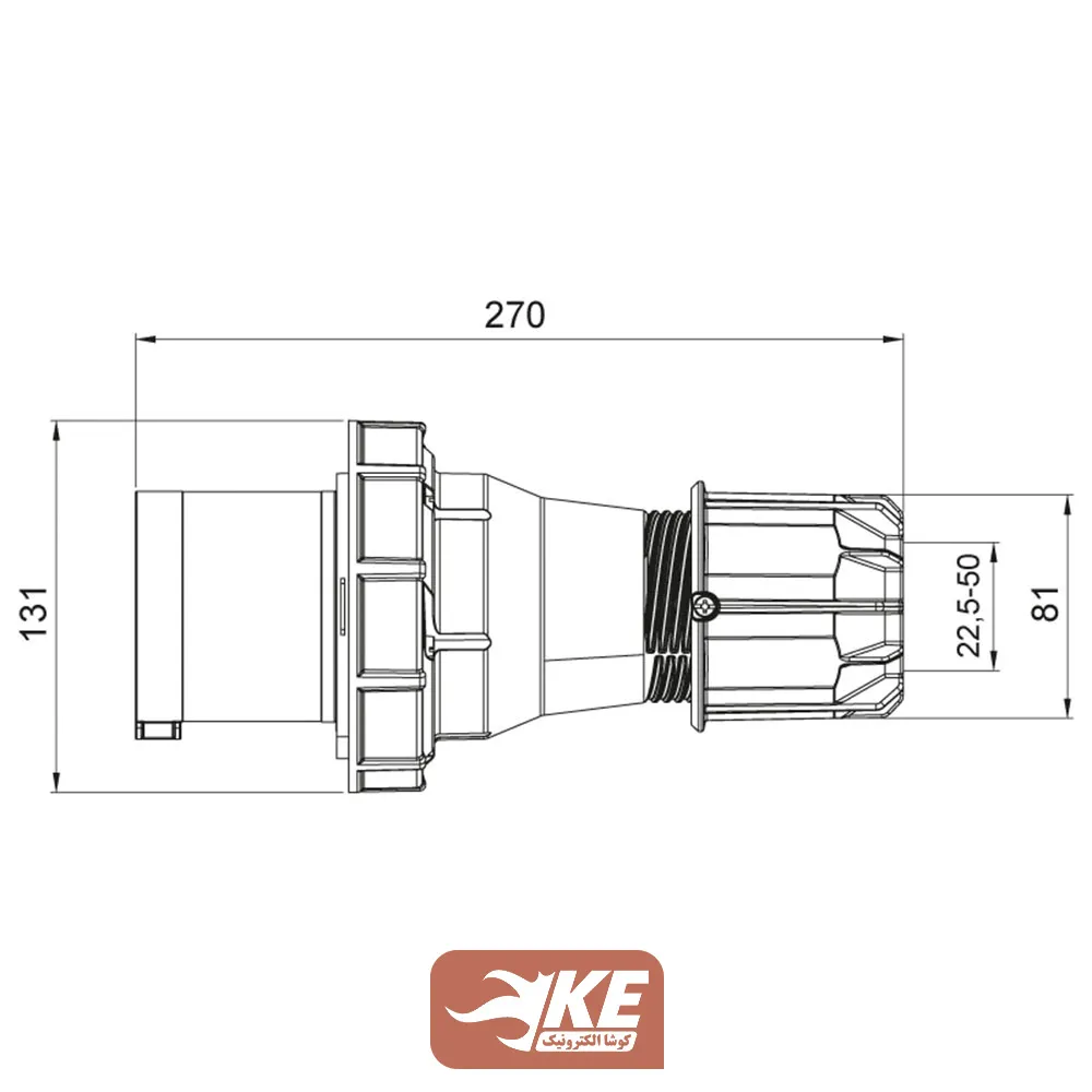 سوکت صنعتی 4 شاخه 125 آمپر نری METE مدل 406119