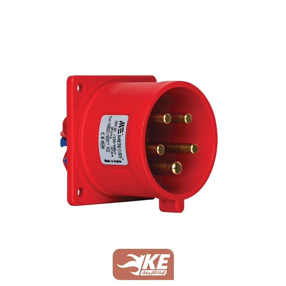 سوکت صنعتی 5 شاخه 32 آمپر نری تابلویی METE مدل 406221v