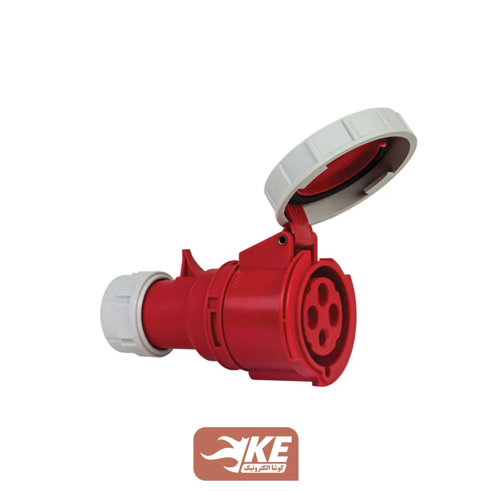سوکت صنعتی 4 شاخه 32 آمپر مادگی مستقیم METE مدل 406410v