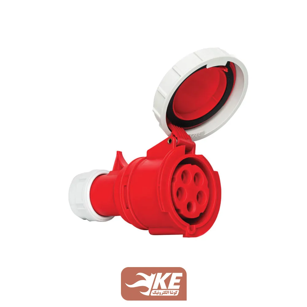 سوکت صنعتی 5 شاخه 32 آمپر مادگی مستقیم METE مدل 406412v