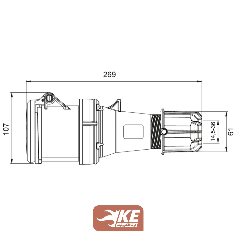 سوکت صنعتی 5 شاخه 63 آمپر مادگی مستقیم METE مدل 406417