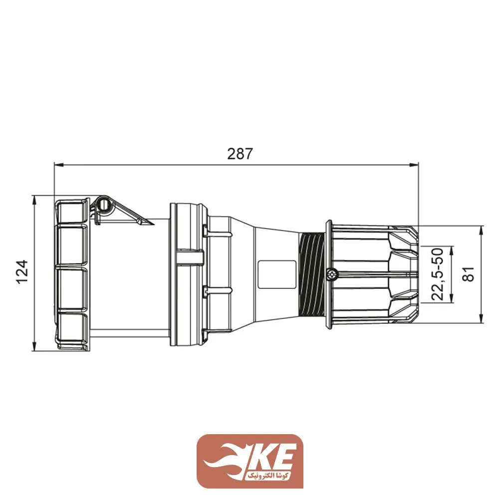 سوکت صنعتی 4 شاخه 125 آمپر مادگی مستقیم METE مدل 406419