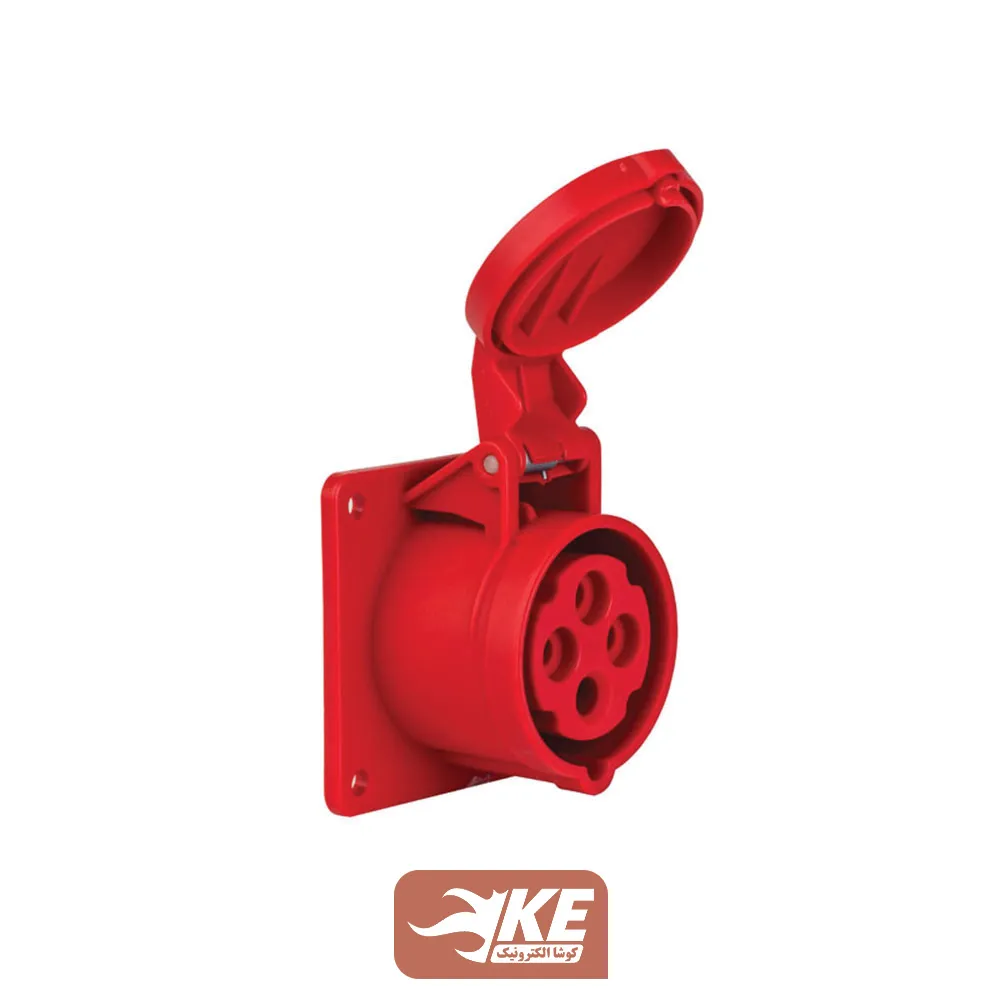 سوکت صنعتی 4 شاخه 16 آمپر مادگی تابلویی METE مدل 406506v
