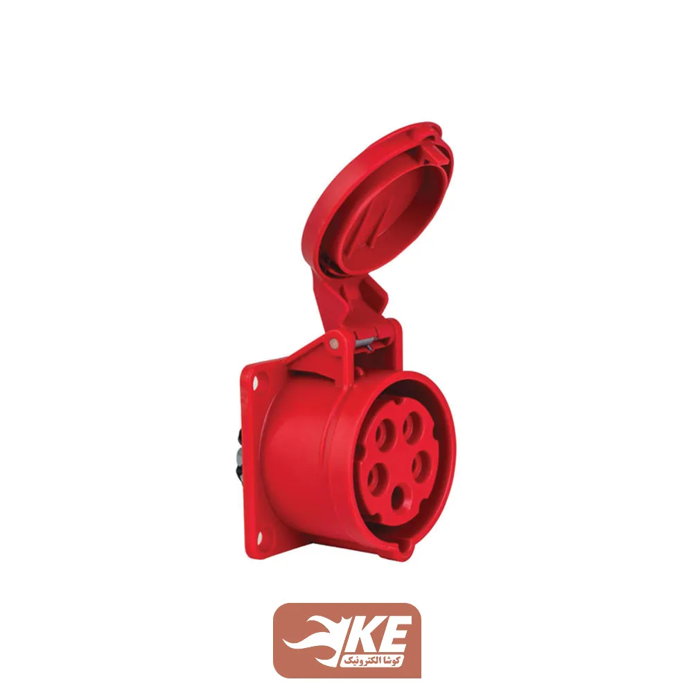 سوکت صنعتی 5 شاخه 16 آمپر مادگی تابلویی METE مدل 406510v