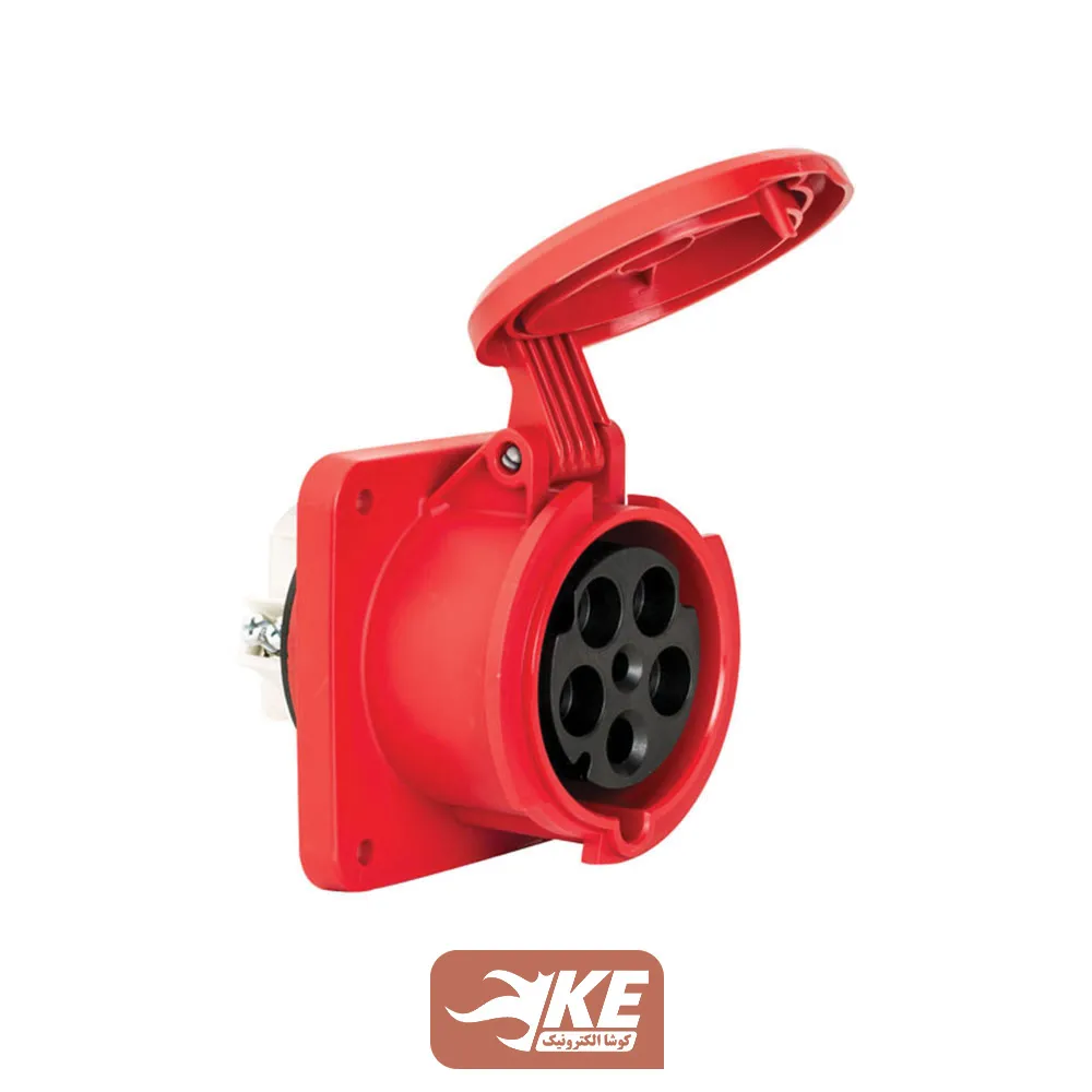 سوکت صنعتی 5 شاخه 63 آمپر مادگی تابلویی METE مدل 406534