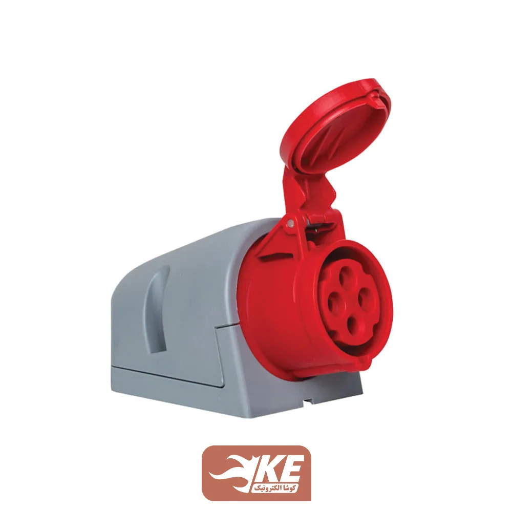 سوکت صنعتی 4 شاخه 16 آمپر مادگی دیواری METE مدل 406605v