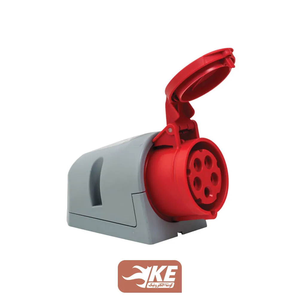 سوکت صنعتی 5 شاخه 16 آمپر مادگی دیواری METE مدل 406607v