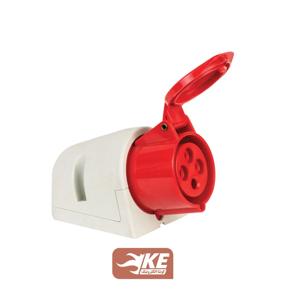 سوکت صنعتی 4 شاخه 32 آمپر مادگی دیواری METE مدل 406614v