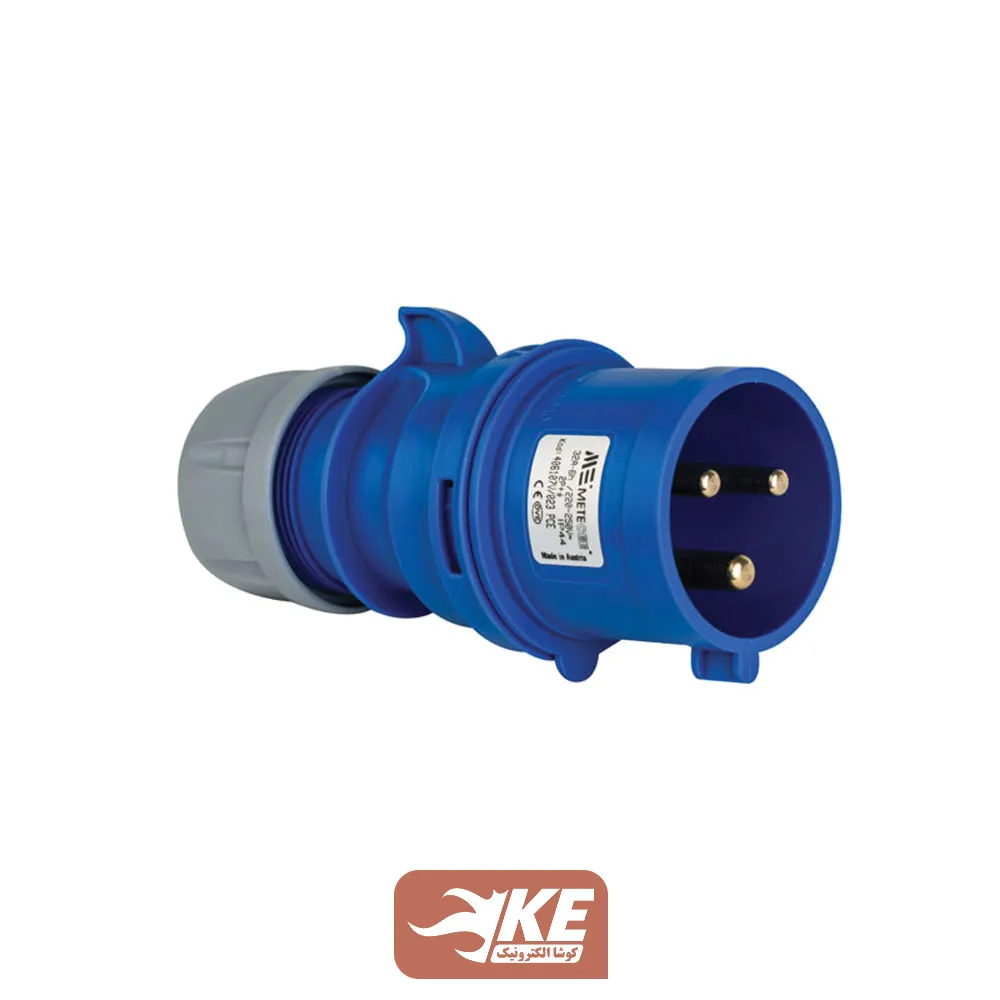 سوکت صنعتی 3 شاخه 32 آمپر نری IP44 برند METE مدل 406107v