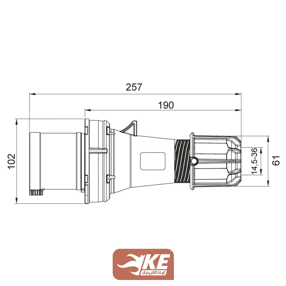 سوکت صنعتی 5 شاخه 63 آمپر نری METE مدل 406117