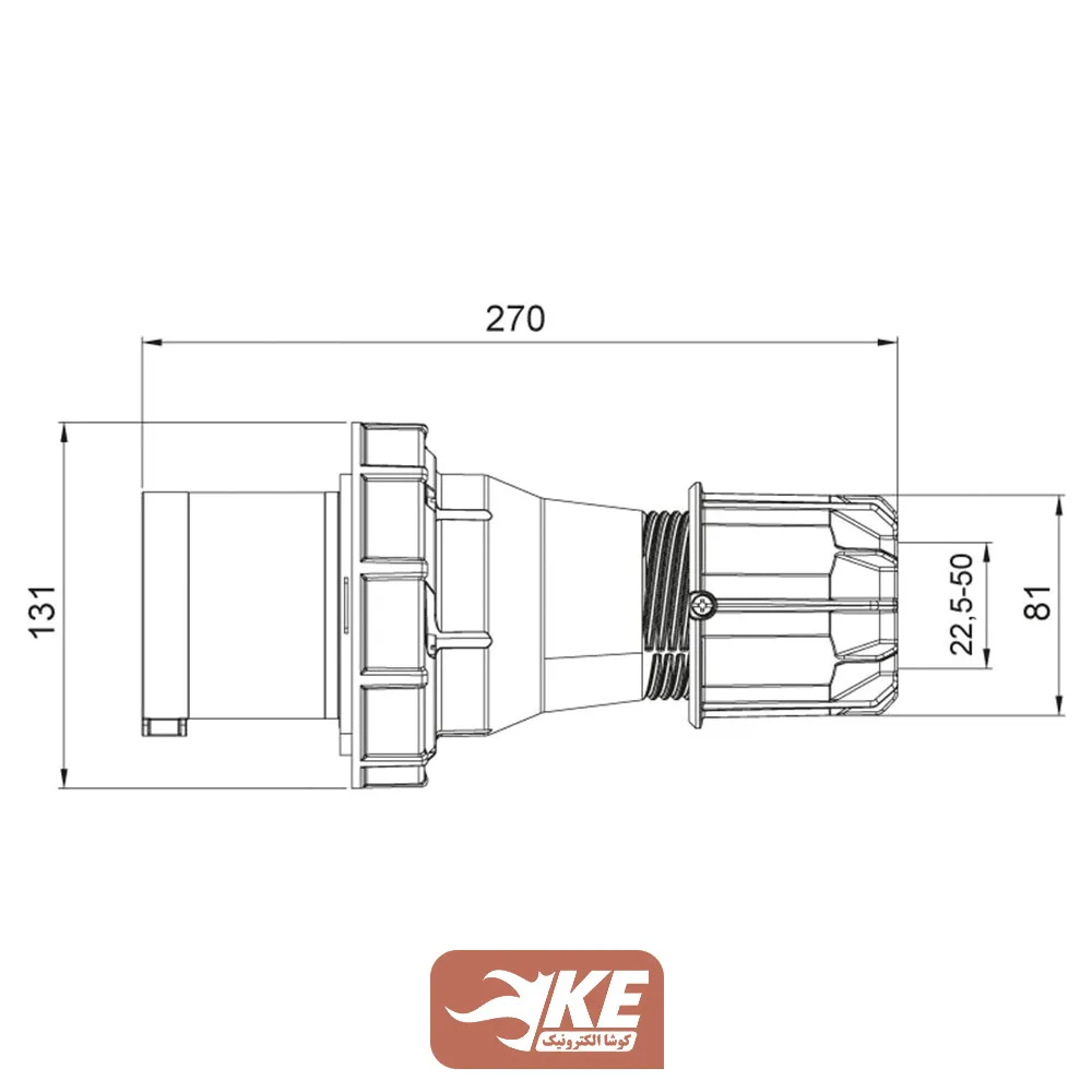 سوکت صنعتی 5 شاخه 125 آمپر نری METE مدل 406120