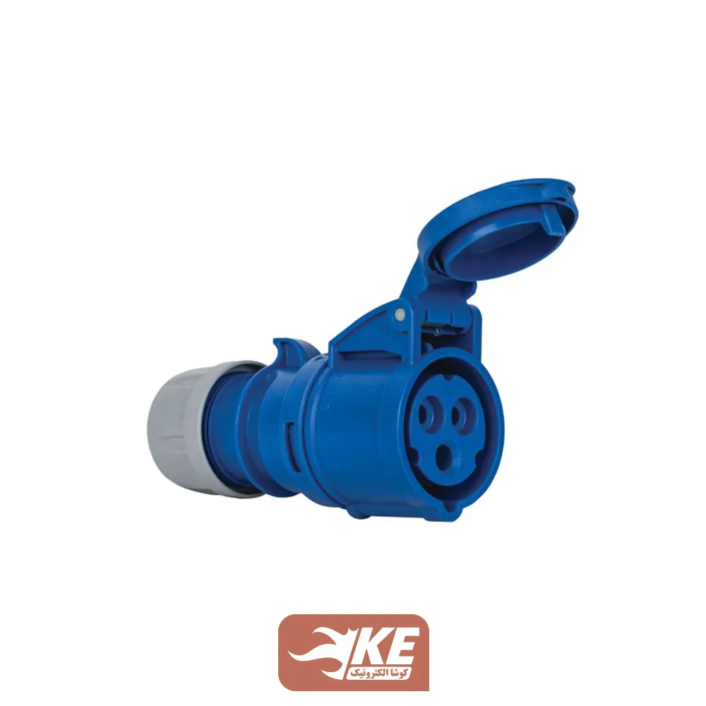 سوکت صنعتی 3 شاخه 16 آمپر مادگی مستقیم IP44 برند METE مدل 406401v