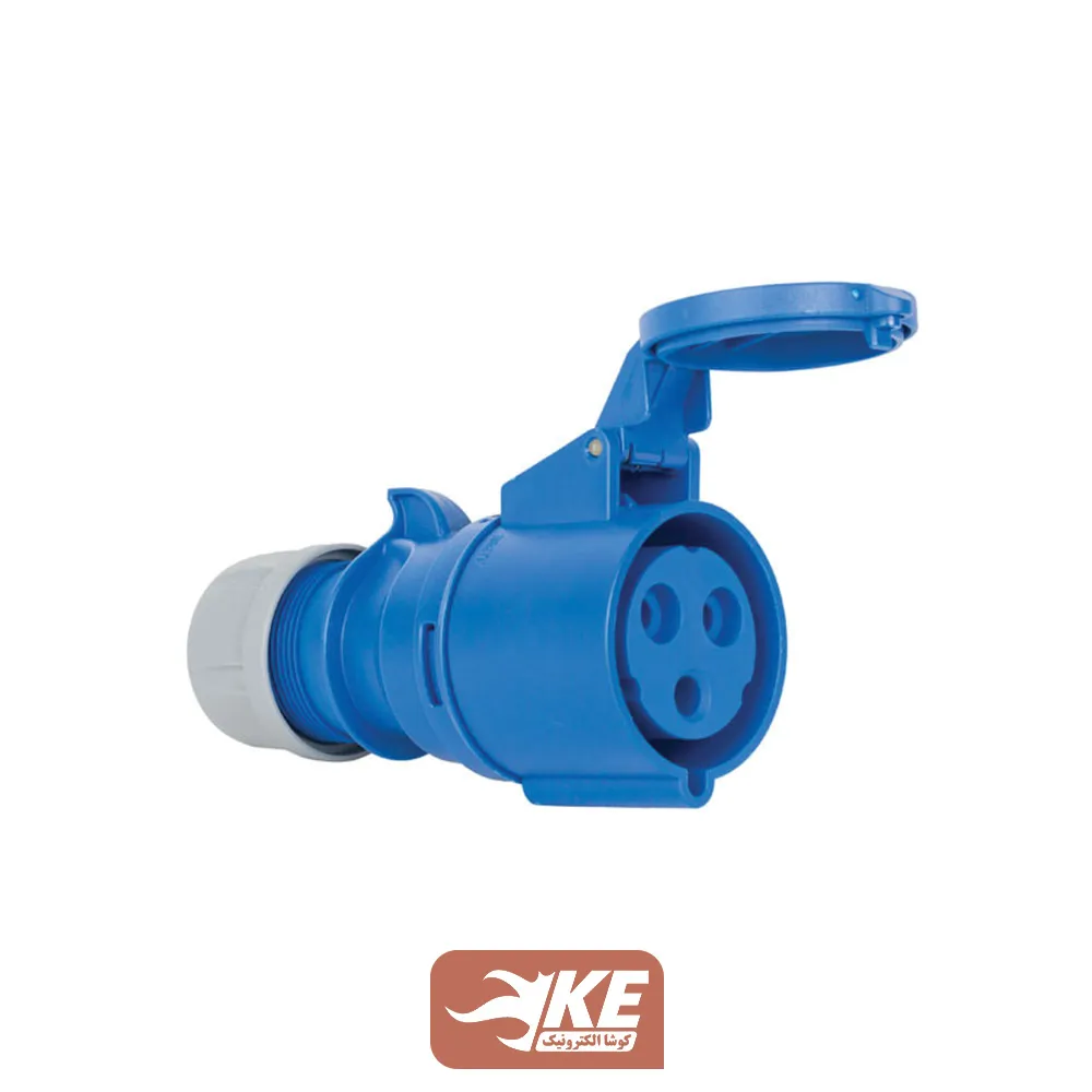 سوکت صنعتی 3 شاخه 32 آمپر مادگی مستقیم IP44 برند METE مدل 406407v